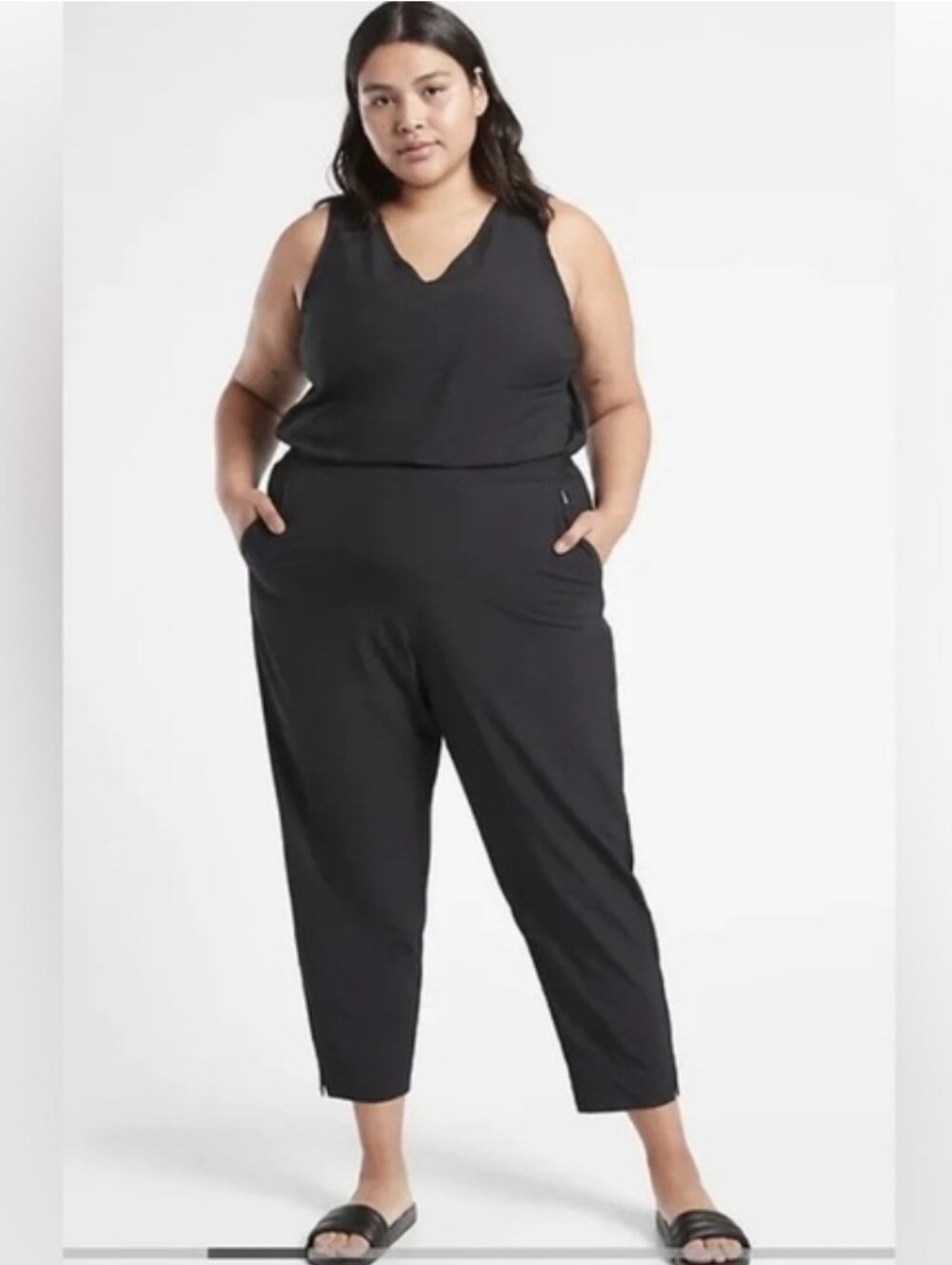 NWT Athleta Brooklyn Black plus size Jumpsuit with pockets womens plus Size 26